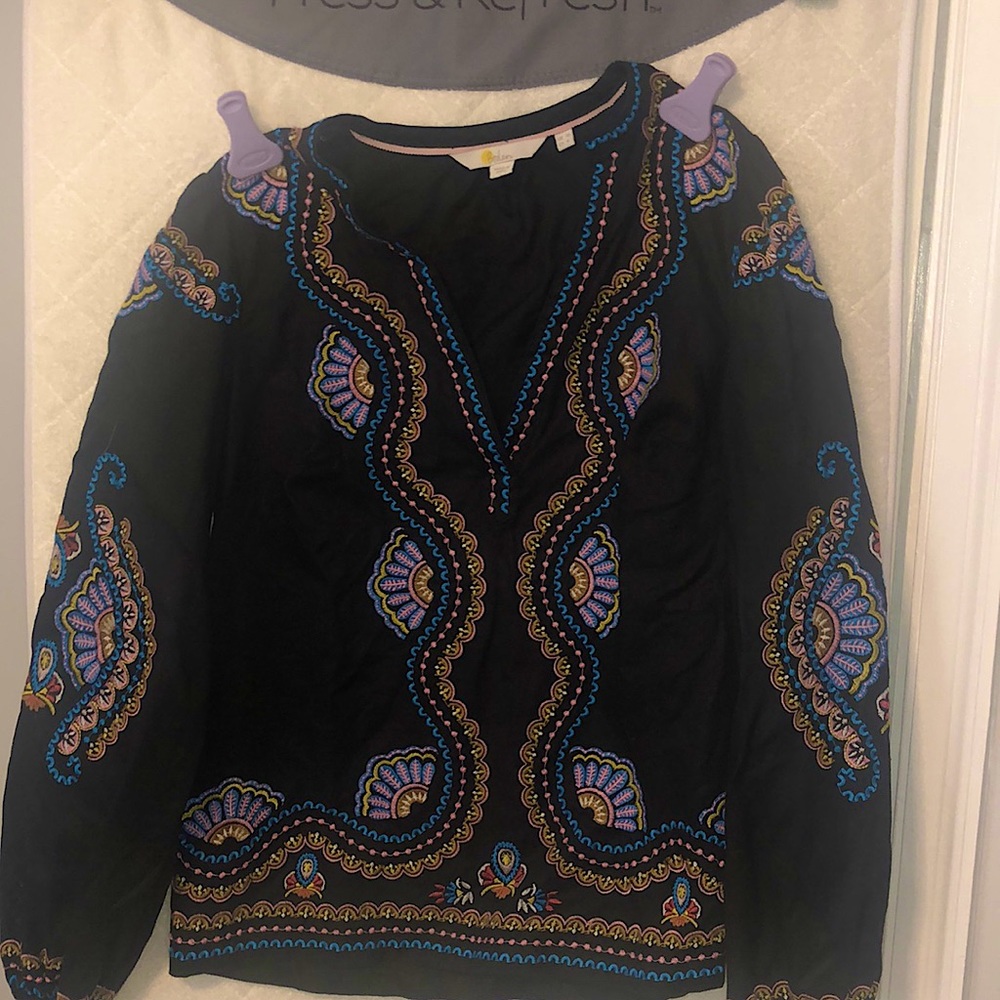 Boden Linen embroidered blouse